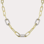 Pave Link Paperclip Necklace
