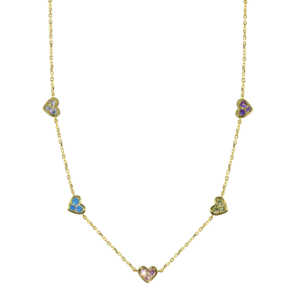 Pastel Multi Heart Necklace