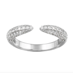 Silver Full Pave Claw Ring