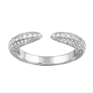 Silver Full Pave Claw Ring