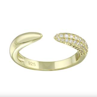 Solid and Pave Claw Ring