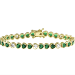 Emerald Bezel Heart Tennis Bracelet