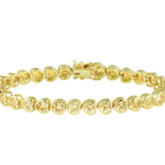 Yellow Bezel Heart Tennis Bracelet