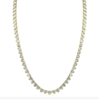 Bezel Heart Tennis Necklace