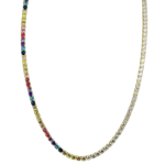 Half Rainbow Tennis Necklace