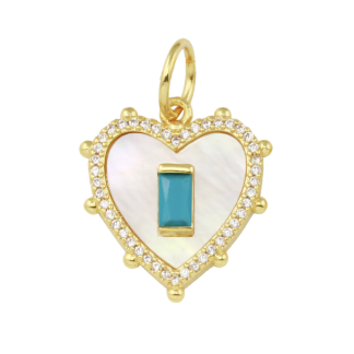 MOP Stone Heart Charm
